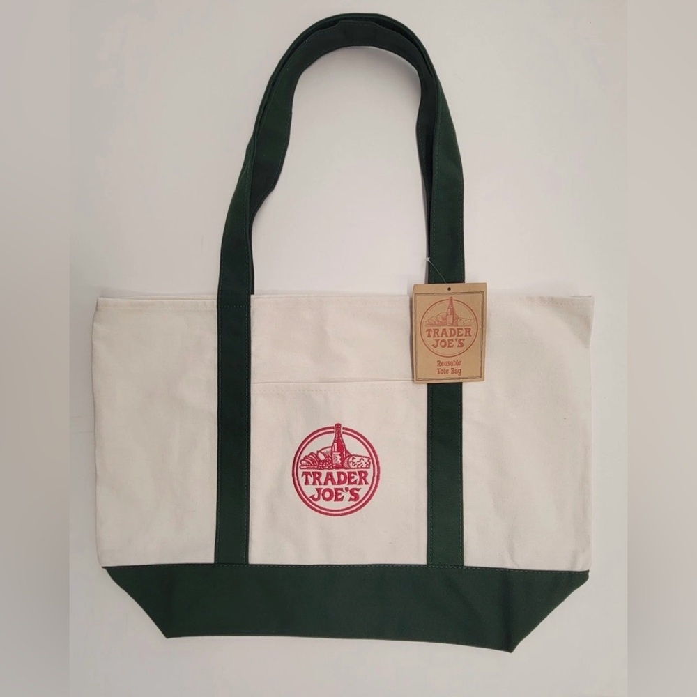 Full Size Trader Joe’s Green Canvas Tote Bag - image 1
